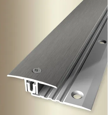 Produktbild von PROVISTON | Einschubprofil | Übergangsprofil | Breite: 34 mm | Höhenausgleich: 6.5 - 16 mm | Länge: 1000 mm | Aluminiumprofil | Edelstahloptik | 1 Stück
