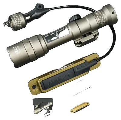 Imagen del producto de Kit de linterna, 500 lúmenes, compatible con sistemas de montaje M-LOK y de 20 mm, soporte DE-M600B MLOK
