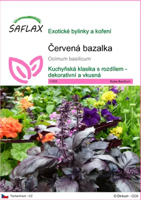 Obrázek produktu pro SAFLAX - Červená bazalka - Ocimum basilicum - 200 Semena