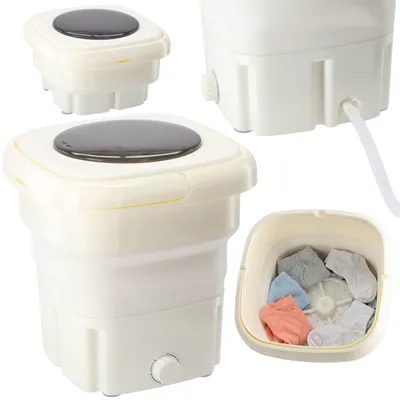 Produktbild von Zusammenklappbare Reisewaschmaschine, tragbare Mini-Waschmaschine für Camping, mit Schleuder, 18 l, 33 x 35 x 39 cm