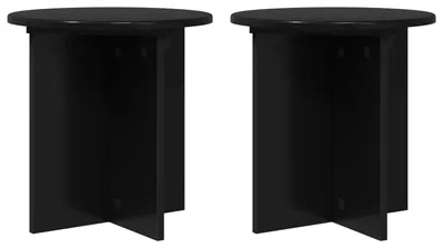Image de Support de Plante 2 pcs Noir 40 x 40 x 40 cm Bois d'ingénierie