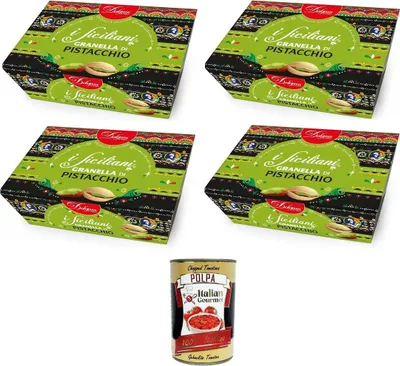 Produktbild von Dolgam- I Siciliani Granella di Pistacchio Das sizilianische Pistazien-Granella 4x100gr + Italian Gourmet polpa 400g