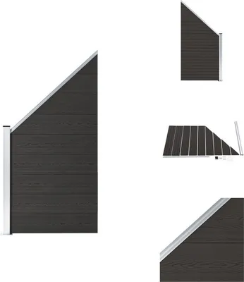 Image de vidaXL Panneau de clôture WPC 95x(105-180) cm Noir - Panneaux de clôture