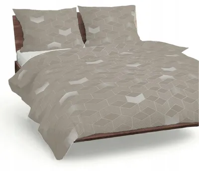 Produktbild von Fan Baumwollbettwäsche 160x200 cm Beige Weiß Hexagonal