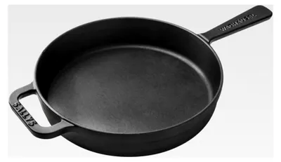 Produktbild von Emaillierte Gusseisenpfanne - 24 cm mit 21 cm Bratfläche, geeignet für Backofen, Grill und alle Herdarten, einschließlich Induktion und Gas