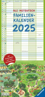 Produktbild von Ali Mitgutsch Familienkalender 2025 - Wandkalender - Familienplaner mit 5 Spalten - Format 22 x 49,5 cm