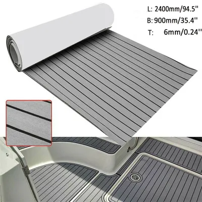 Zdjęcie produktu dla Teak EVA pianka jachtowa mata podłogowa wykładzina pokładowa samoprzylepna 240x90 cm szara
