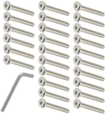 Immagine prodotto di Viti in acciaio inossidabile M6 x 50 mm a testa piatta, 50 pezzi