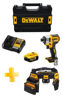 Image de Clé à chocs DeWALT DCF887P1T (1 x 5,0 Ah + DCB1104 + TSTAK II + ceinture porte-outils DWST1-75552)