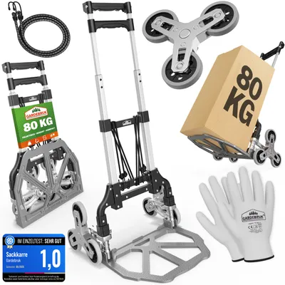 Produktbild von GARDEBRUK Treppenkarre Klappbar 80kg Hartgummireifen Aluminium