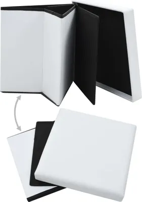 Produktbild von vidaXL Hocker mit Stauraum Weiß Kunstleder