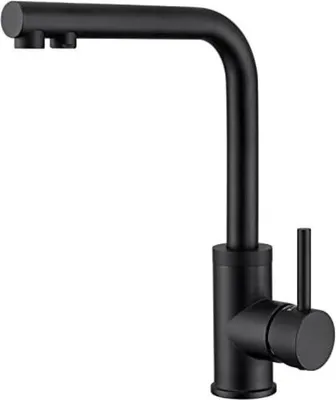 Produktbild von Wandmontage-Küchenarmatur mit Bovenuitloop und Onderuitloop, Matlack in Schwarz