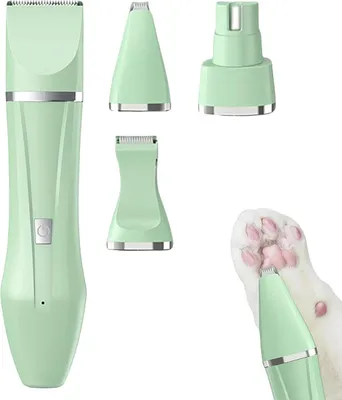 Produktbild von 4-in-1 Fellpflege Set für Haustiere, Tierhaarschneider leise, Pfoten- & Felltrimmer, wiederaufladbar, für Hunde, Katzen & Kleintiere