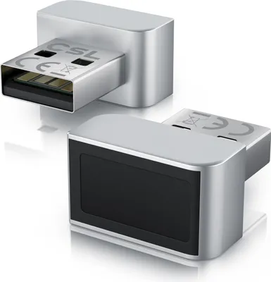 Image de CSL Capteur d'empreintes digitales, lecteur d'empreintes digitales jusqu'à 10 ID, authentification biométrique, connexion Windows 11 Hello, Plug & Play, détection circulaire à 360°, USB-A