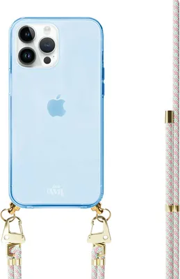 Produktbild von Aqua Pink Cord Hülle Blue  - Kompatibel mit iPhone 15 Pro Max