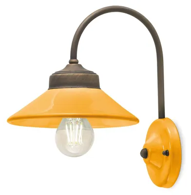 Obrázok produktu pre Nástenná lampa Vintage Colors z kovu a keramiky, žltá, 1 žiarovka E27