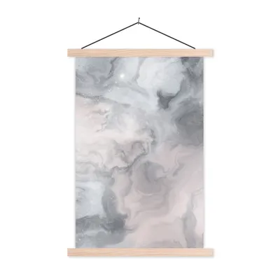 Produktbild von MuchoWow® Textilposter Wolken - Abstrakt - Malen 60x90 cm mit holzfarbenen Rahmen - Textil