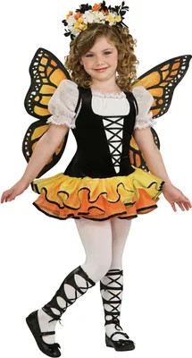 Immagine prodotto di Bristol Novelty - Costume "Monarch" - Ragazze BN5866 (116) (Giallo/Nero/Bianco)