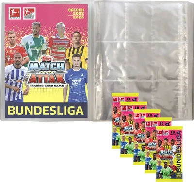 Zdjęcie produktu dla Topps Match Attax 2022/23 - 1 pusty folder + 5 boosterów