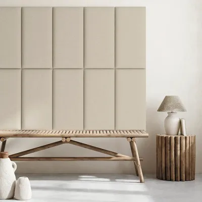 Produktbild von Wandkissen Leinenoptik creme Gewebte-Optik 30 x 60 cm