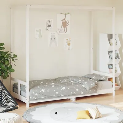 Produktbild von "im Sonderangebot"Kinderbett - elegantes Design - Einzelbett, Jugendbett - Weiß 80x200cm Massivholz Kiefer Promotion297751 - Kinderbetten