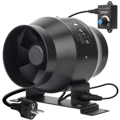 Rohrventilator 100 mm, Inline-Ventilator, 275 m³/h, mit Drehzahlregler