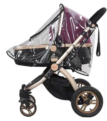 Obrázek produktu pro Pláštěnka na kočárek - průhledná PVC - 55x75x40 cm - s PVC zipem