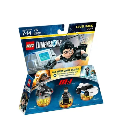 The image shows the retail packaging of a LEGO Dimensions Level Pack for Mission Impossible.