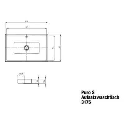 Produktbild von KALDEWEI 909107253001 Aufsatzwaschtisch PURO S Mod.3175,