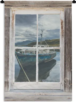 Produktbild von MuchoWow® Wandteppich Wandbehang Transparent - Boot - Holz 120x180 cm Tapisserie Dekoration Wandtuch - Schlafzimmer - Dekorationen für das Haus