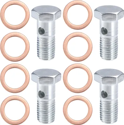 Image de M12x1,5 32mm Longueur Moto Creux Vis Ensemble Argent Tonalité - 12 pcs