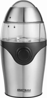 Produktbild von KRAFT&DELE | Elektrische Kaffeemühle 300W | 60 g Bohnenbehälter | Edelstahlbehälter & -klingen | Feines Mahlen | Kabelaufbewahrung | Silber