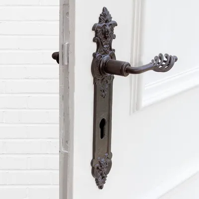Produktbild von Drückergarnitur für Haustüren, edles Design | PZ92 | Eisen braun