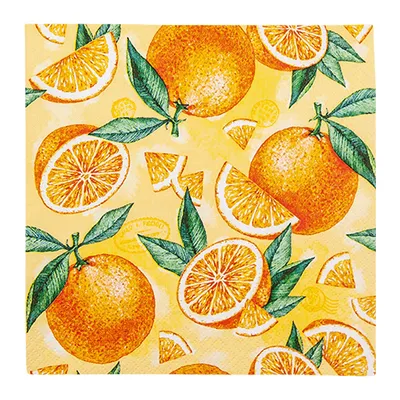 Produktbild von 20 Servietten Pieces of Orange - Frische Orangenstücke 33x33cm