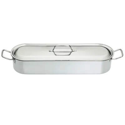 Produktbild von KitchenCraft Clearview Fischdünster, Länglicher Fisch Kochtopf für Induktion, Gas und Elektrokochfelder und Herde, Kochtopf mit Deckel, Edelstahl