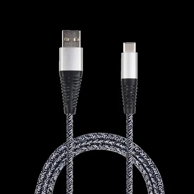 Produktbild von 2GO USB Lade-/Datenkabel USB Type-C 3.1 Nylon  1m  silber