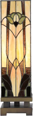 Obrázek produktu pro LumiLamp 5LL-6323 Tiffany stolová lampa béžová 15x15x54 cm E27-max 1x60W