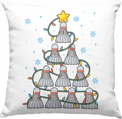 Produktbild von Trendation - Badminton Weihnachten Deko-Kissen mit Füllung 40x40 Geschenk Badmintonspieler Geschenkidee Trainer Coach (Grün)