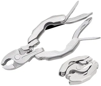 Immagine prodotto di Multitool 10 in 1: con cacciavite, apribottiglie e moschettone, ideale per il campeggio, le attività all'aria aperta e le riparazioni.