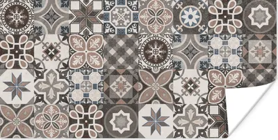 Produktbild von MuchoWow® Poster Blumen - Figuren - Braun - Design 150x75 cm - ohne Rahmen