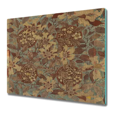 Produktbild von Küche Schneidebrett - Schneidebrett Glas - Herdabdeckung -Blumen Design Papier