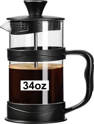 Image de Machine à café de 1000 ml, cafetière avec filtre en acier inoxydable et en verre résistant à la chaleur, idéale pour préparer du café infusé à froid. C'est un excellent cadeau