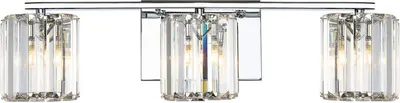 Produktbild von Wandleuchte Metall Glas G9 IP44 B: 57,8 cm Chrom poliert 3-flammig länglich warmweiß 3000 K 900 lm Jugendstil