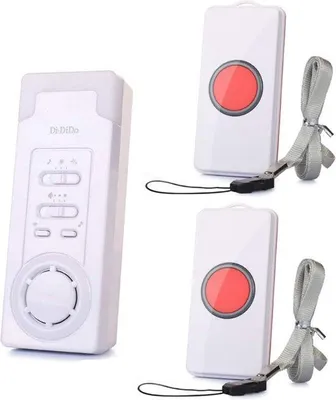 Produktbild von Notrufknop für Senioren - Panikknop für Pflege, Senioren - drahtlos, kleine Größe, weiß, batteriebetrieben