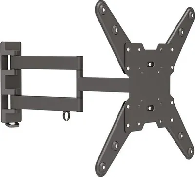 A dark gray, articulated TV wall mount is shown against a white background.
