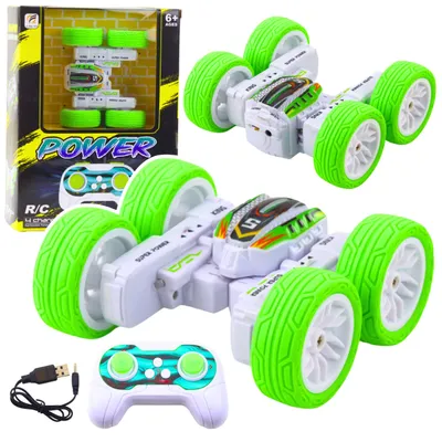 Obrázek produktu pro Dálkově ovládané akrobatické terénní auto 360° zelené 1:32