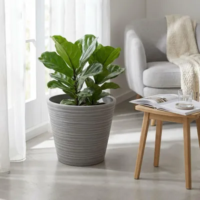 Immagine prodotto di Milani Home - vaso per piante da interno esterno in fibra sintetica, antracite, 50 x 50 cm, per giardino, terrazzo e balcone