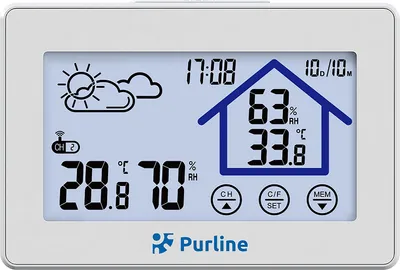 Produktbild von Berührungsempfindliche Wetterstation mit Hygrometer und Außenfühler