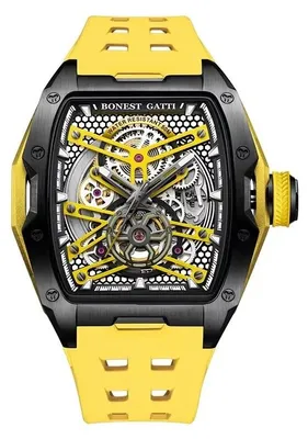 Immagine prodotto di Orologio da uomo Bonest Gatti Etoile Noir, automatico, scheletrato, giallo