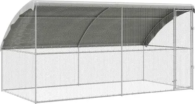 Obrázok produktu pre vidaXL Klietka pre sliepky, 2 ks, strieborná, 400 x 200 x 200 cm, pozinkovaná oceľ